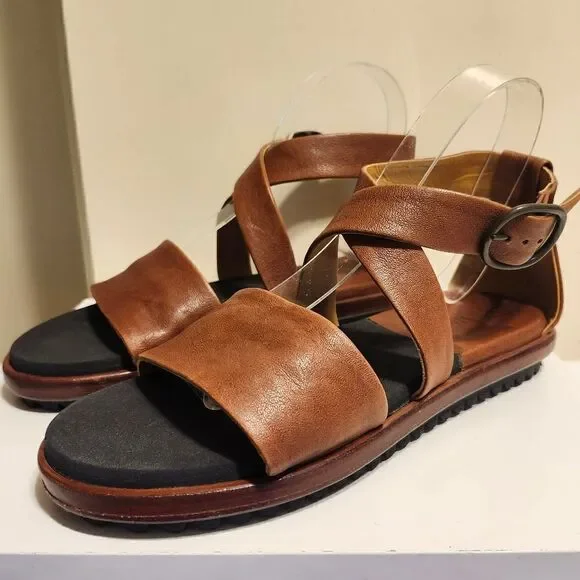 NWT P.Monjo "P-1320" Brown Butter Soft Leather Strappy Sandals sz.8.5 Ret $375 - Picture 2 of 7